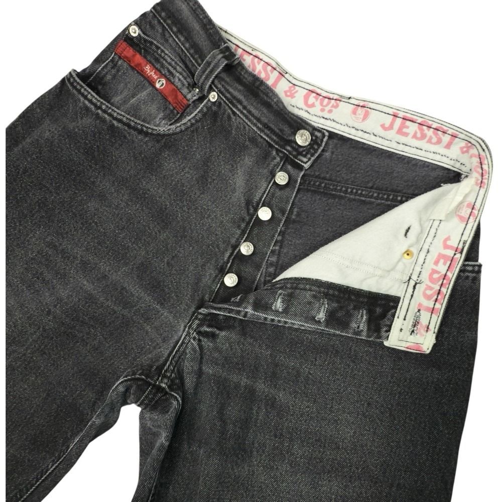 Vintage Jessi & Co. Black Charcoal Jeans | 34 Made in Italy 90s Y2K Button Fly - Picture 4 of 12